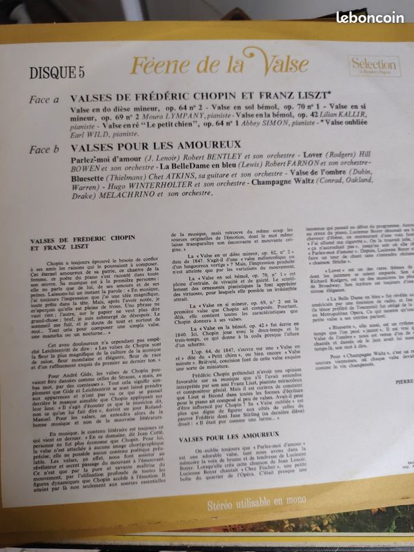 8 Disque Vinyle 33 tours Valses Romantiques. La Valse a L'opera (image 11)