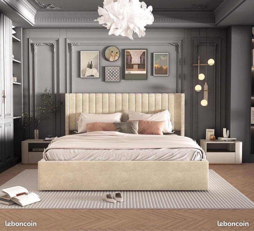 LIT LUXE COFFRE 90x190 140X190 160X200 NEUF (image 3)