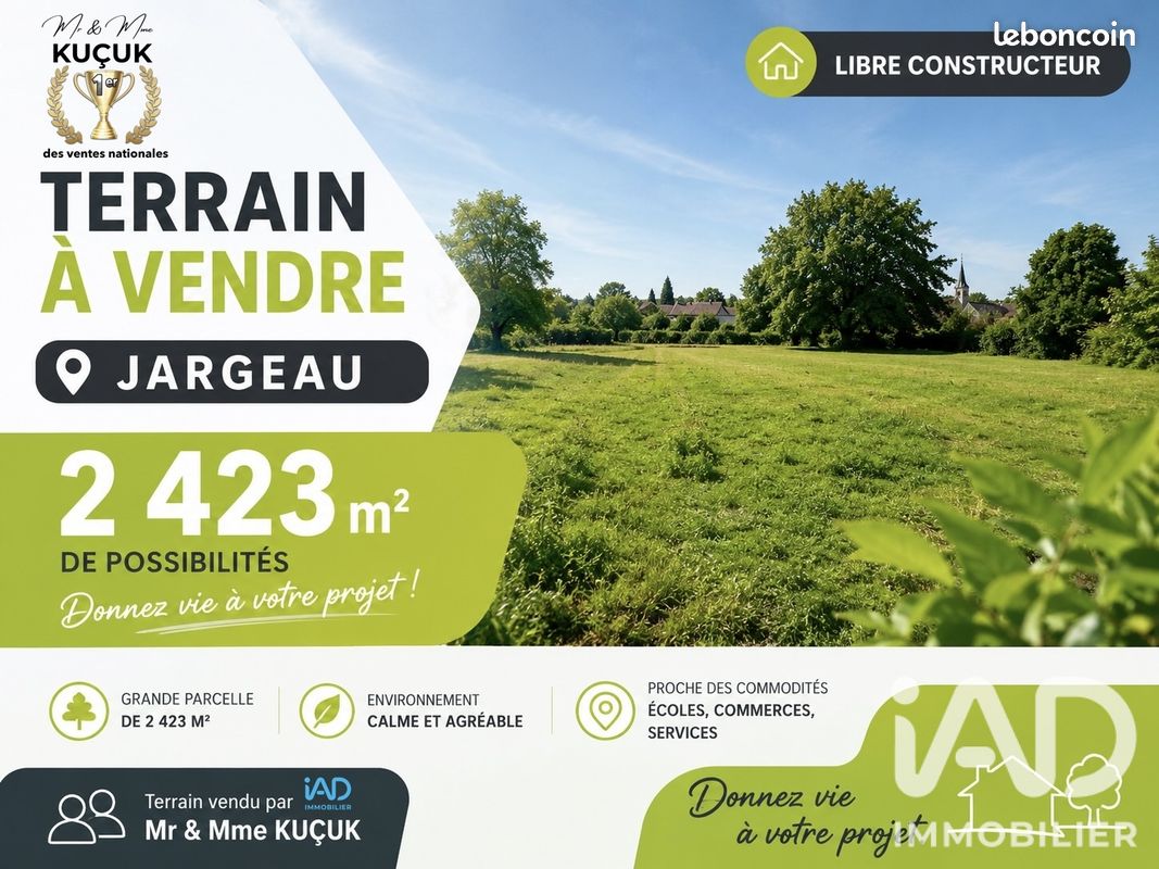 Terrain 2423 m² · à Jargeau · 2 423 m² · 137 500 €