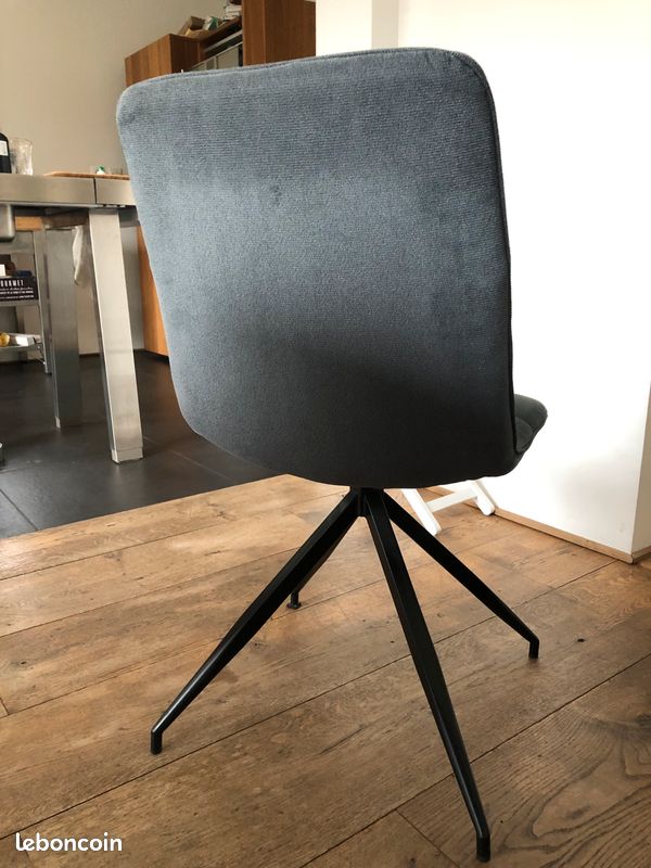 Lot de 2 chaise en velours gris Drawer (image 3)