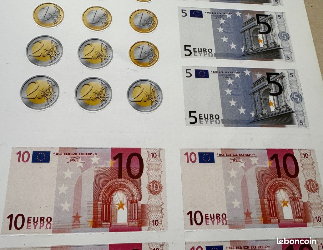 Lot De 5 Billets Factices Euros Pour Magie Ou Farces - Faux Billets Réalistes, Neufs