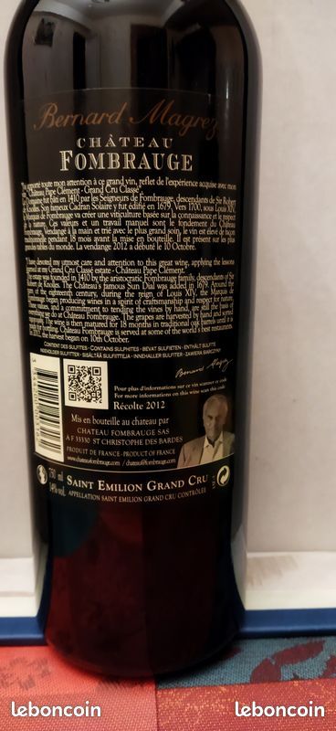 Saint Émilion Grand Cru - Château FOMBRAUGE 2007- 2012-2015 (image 6)