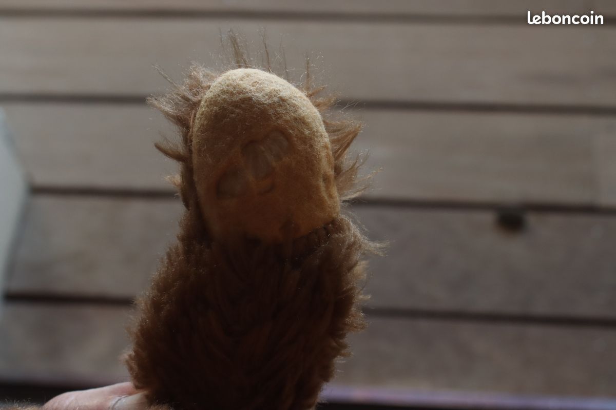 Ours En Peluche Ancien - Fabrication Allemande - Bouche Ouverte