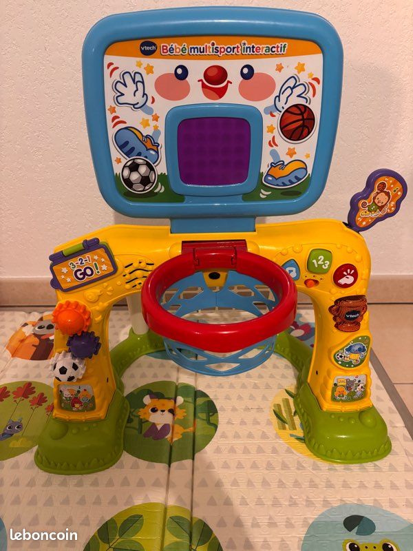 VTech - Bébé Multisport Interactif Multicolore, Structure de Motricité Bébé 2 en 1, Cage de Foot, Panier de Basket avec Tableau de Score et Ballons, Cadeau Enfant Dès 1 an (image 1)