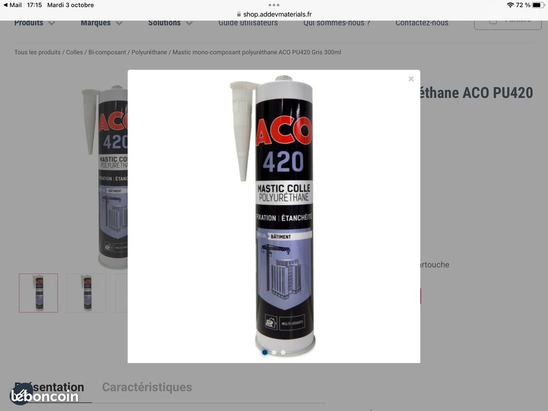 Mastic ACO 420 spécial étanchéités (image 1)