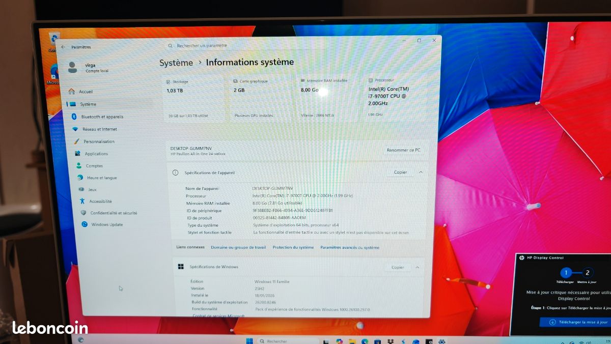 HP pavillon tout en un 24 pouces (image 2)