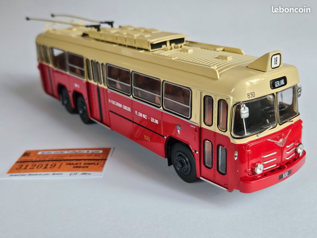 Miniature Berliet 620 KB N°57, Entretien Lignes Trolleybus Lyon 1975, Hachette 1/43