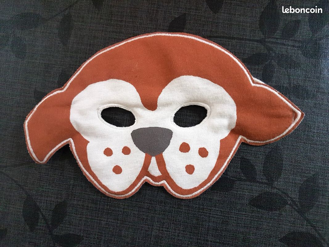 Masque de déguisement en COTON - chien - pour bébé ou jeune enfant jusqu'à 7 ans (image 3)