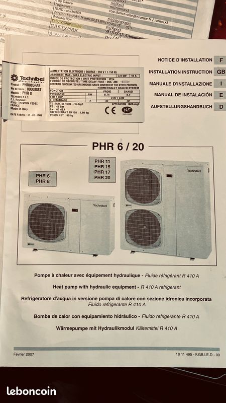 PAC Air/Eau 8 kW TECHNIBEL Réversible – Bon état – ou Pièces Équipements complets (image 4)
