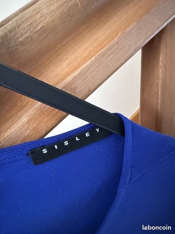 Robe Sisley Violette Taille S/Petit - Longue, Sans Manches, Style Drapé Devant