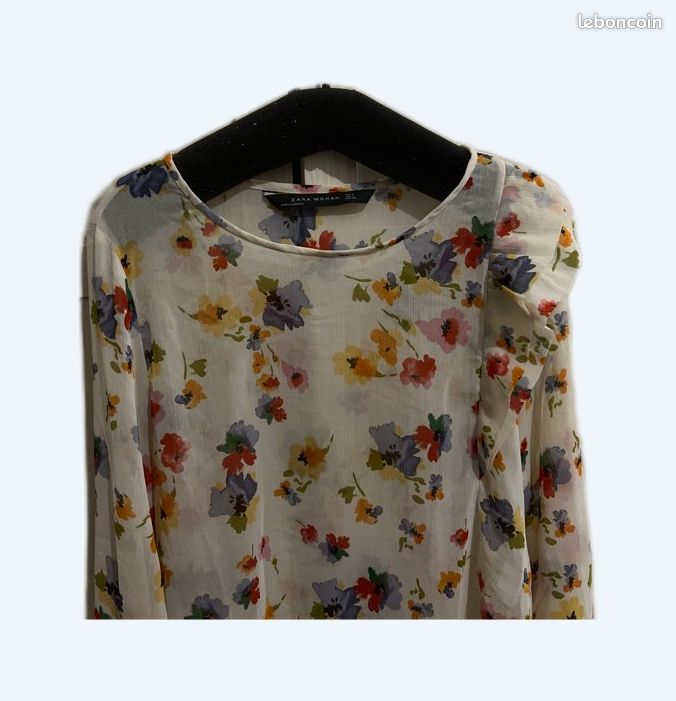Top/tunique ZARA Taille 36 (XS) - Rouge - Occasion Très Bon état