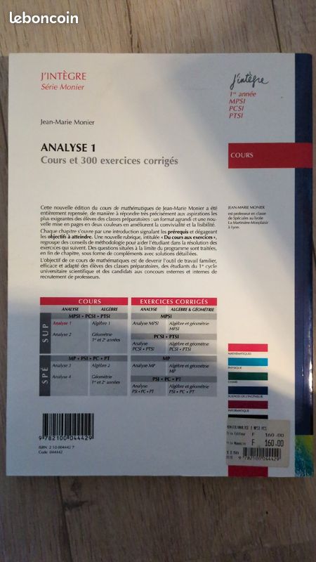 Analyse 1 série j'intègre édition Dunod 3eme édition (image 2)