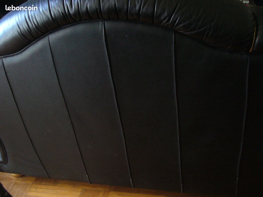 Canape cuir noir (image 2)