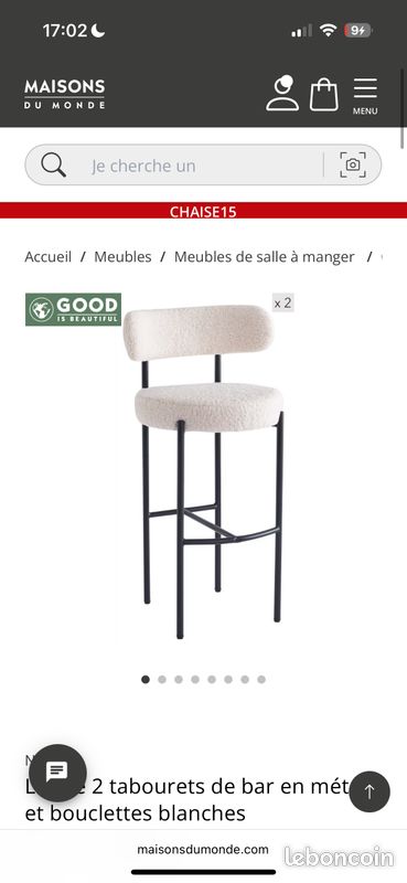 Chaise de bar (image 1)
