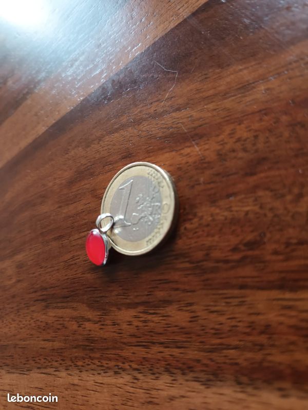 Pendentif Nora Ys Argent et résine cerise (image 2)