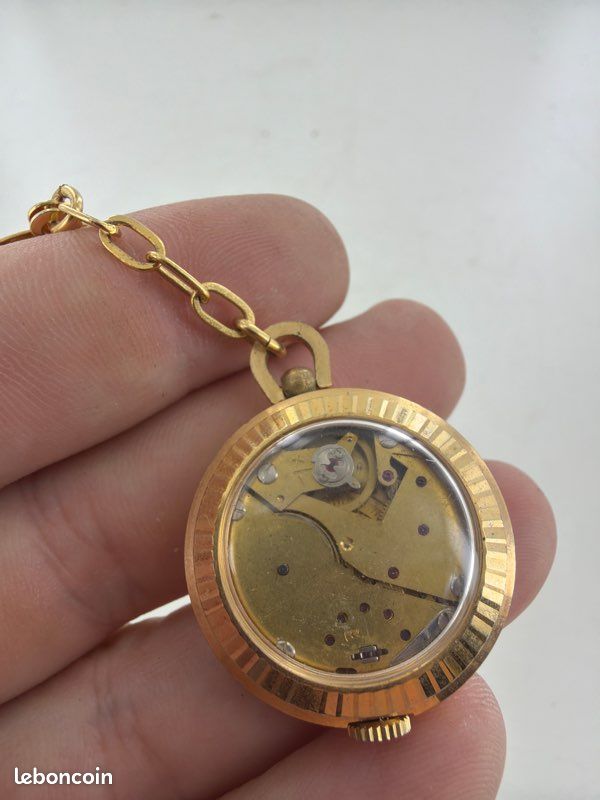Magnifique porte-clés Montre, vintage, mécanique, plaqué or, fond, transparent de la marque cofran 17 rubis parechoc antimagnétic (image 4)