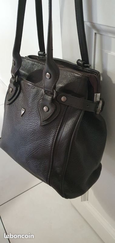 Sac à Main Bandoulière En Cuir Lancaster - Occasion En Très Bon état - Marque Française