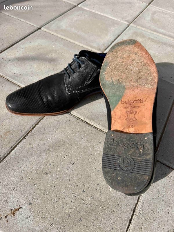 Chaussures cuir bleu foncé Bugatti (image 2)