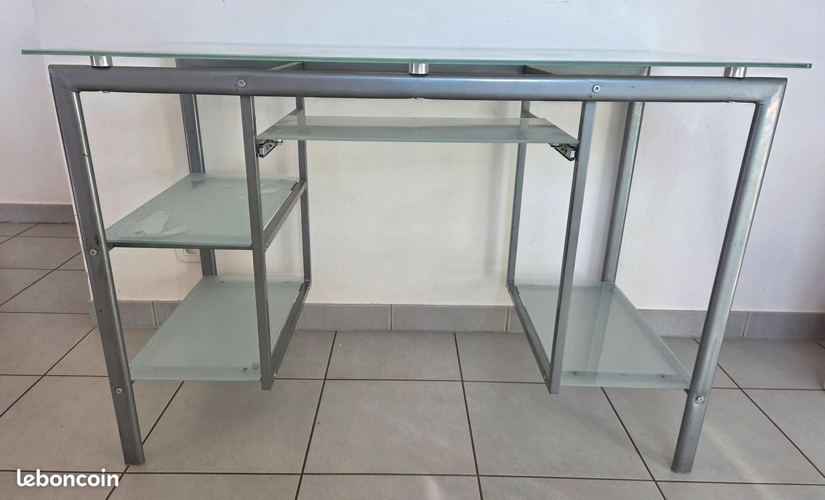 Bureau verre et acier (image 1)