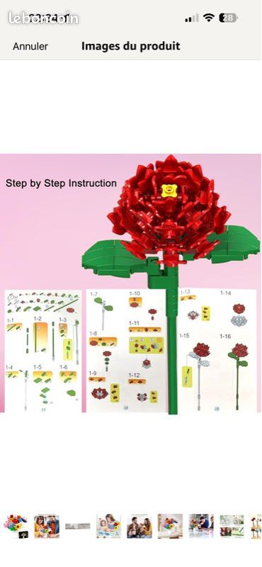 LEGO® 10328 Icons Le Bouquet de Roses, Fleurs Artificielles pour Décorer, Cadeau de Saint-Valentin pour Adultes