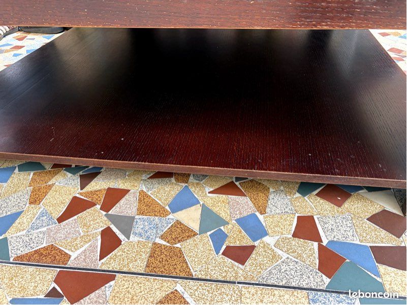 Grande table basse bois massif double plateau 160 x 120 cm (image 3)