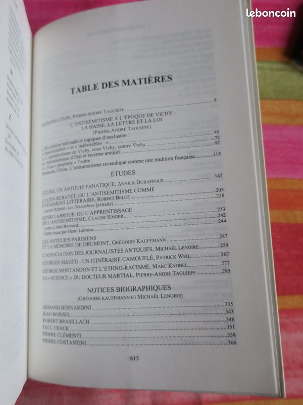L'ANTISEMITISME DE PLUME 1940 - 1944. Pierre-André Taguieff BERG Editeurs 1999 (image 5)