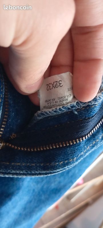 LEE denim jean, 80's made in USA, 32/32, stamp (image 4)