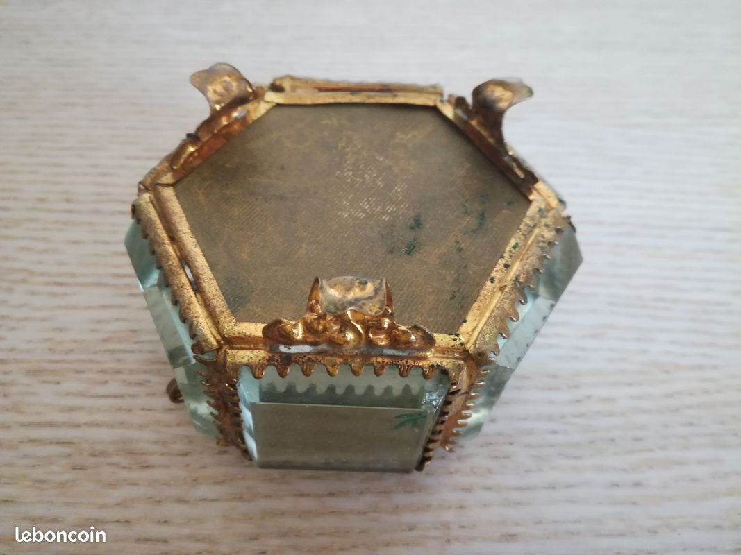 Boîte à bijoux hexagonale verre biseauté - Souvenir de Notre Dame - Napoléon III (image 8)