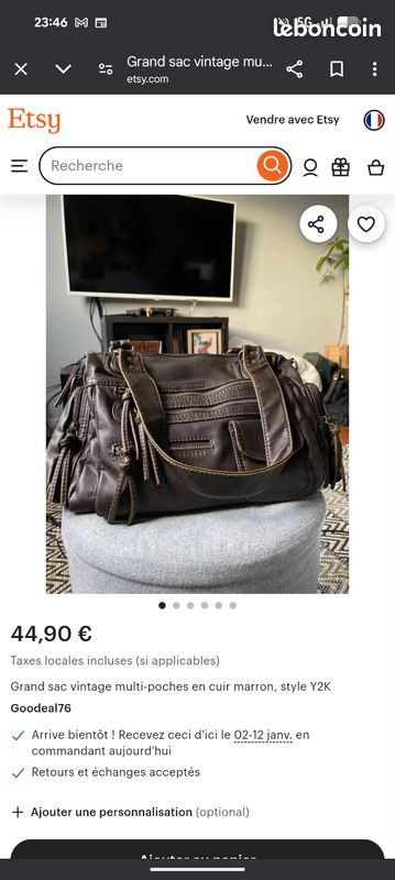 Sac Vintage Multi-poches Marron Style Y2K – Faux Cuir, Bandoulière, Look Rétro