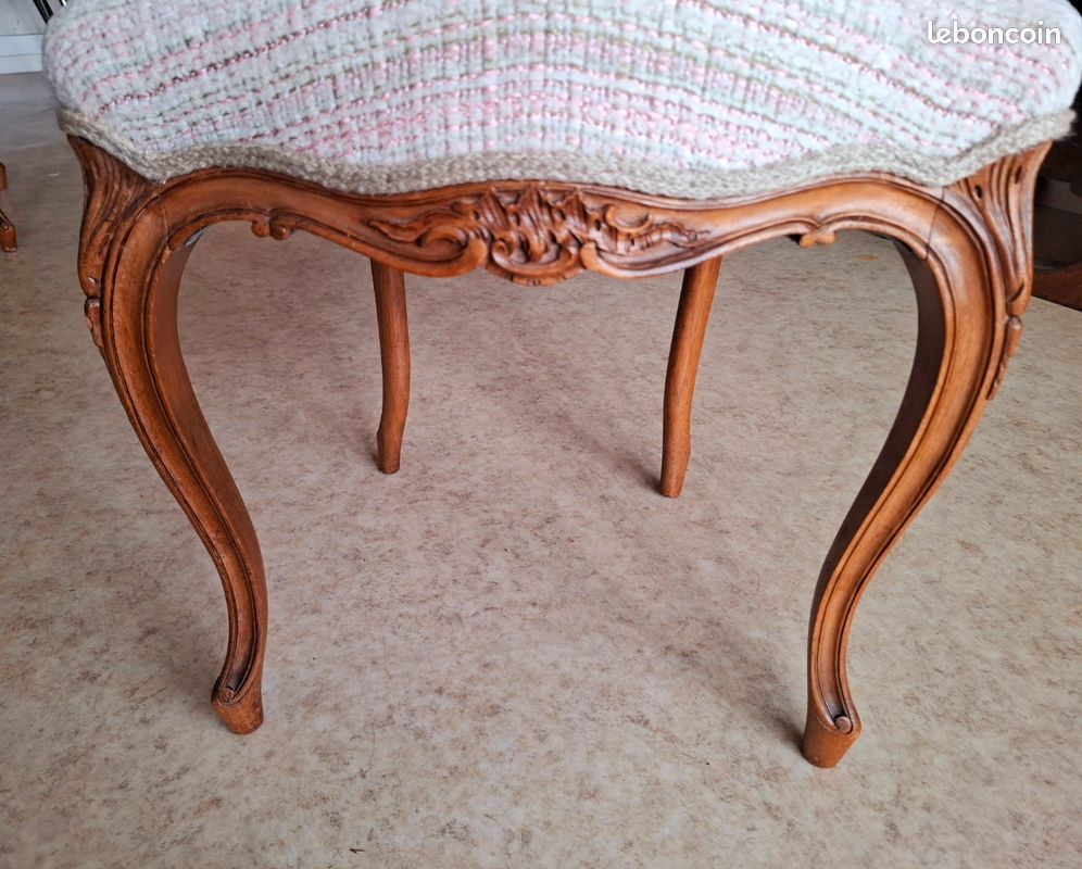 Paire de chaises de chambre de style Louis XV, entièrement restaurées (image 15)