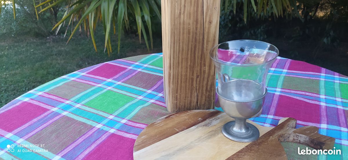 Timbale en verre et métal argenté (image 1)