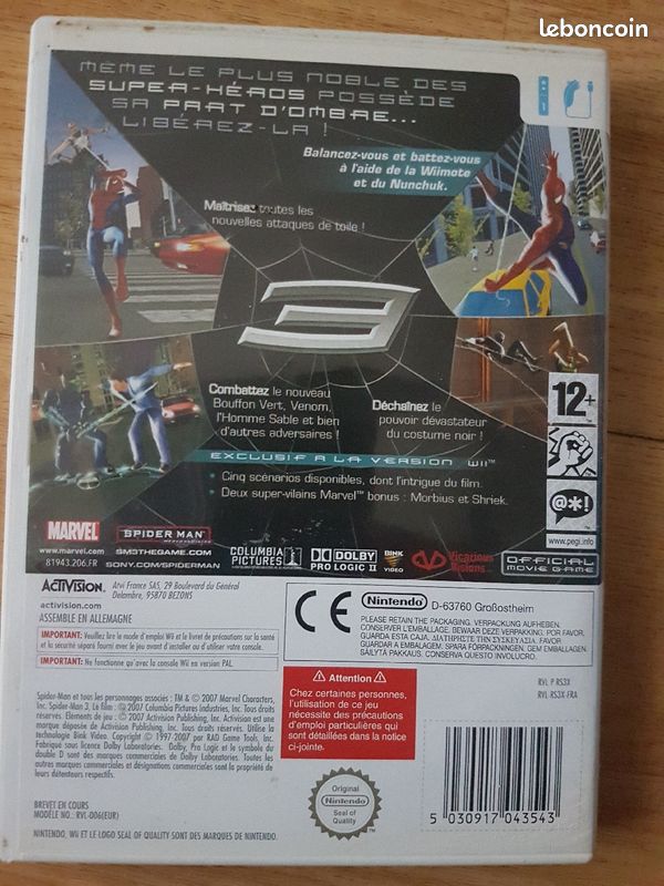 Jeu wii spiderman 3 (image 3)