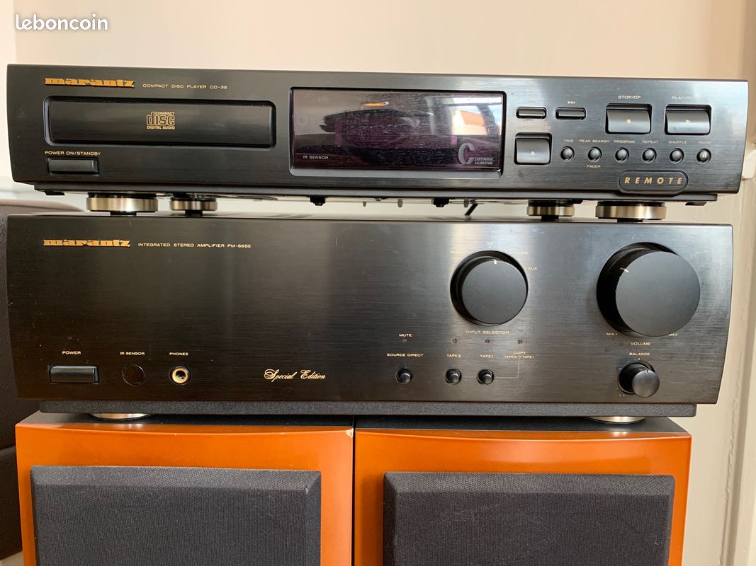 Ensemble HIFI : Enceintes TRIANGLE Comète 80W + ampli MARANTZ PM66 + Lecteur Compact disc MARANTZ» (image 2)