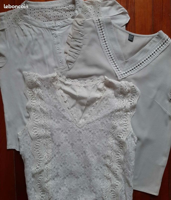 Lot de 3 chemisiers blancs taille L (image 1)