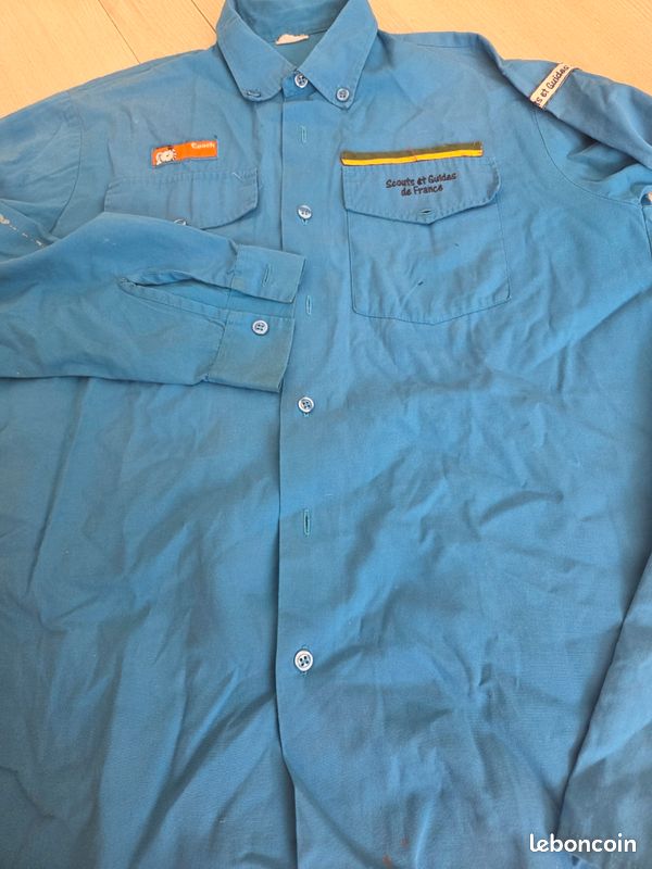 Chemise pour enfants «Edelweiss» à manches longues, avec col montant bleu clair 92