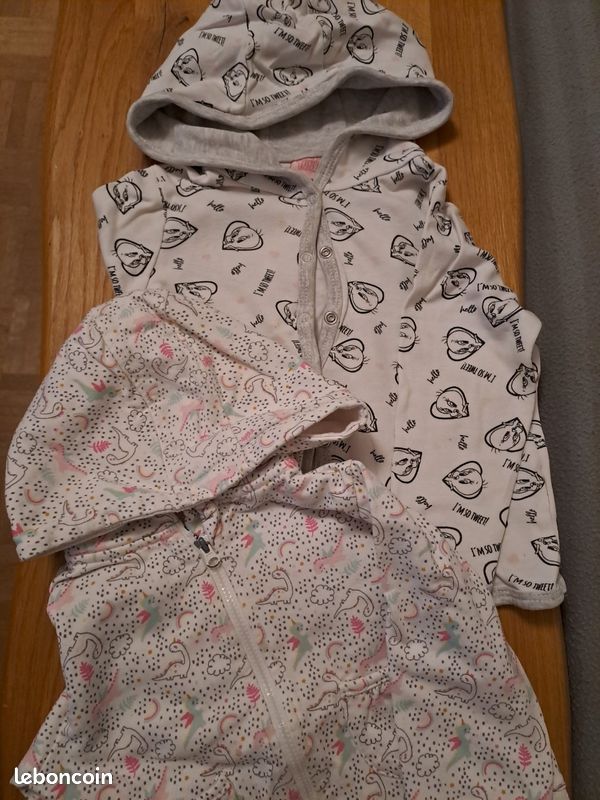 Lot 2 gilets, fille, 18 mois (image 1)