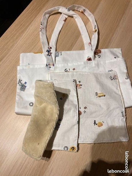 Ensemble sac bibliothèque + 2 serviettes fait main (image 5)