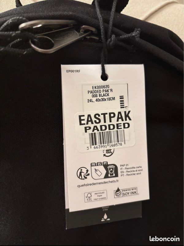Sac eastpack noir neuf (image 2)