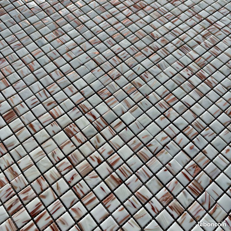 Plaque de mosaïque en pâte de verre de coloris blanc (image 2)