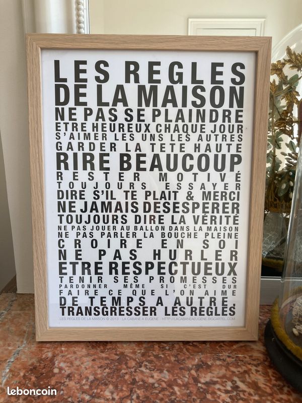 Affiche Les règles d'or des toilettes - Tableau décoration murale