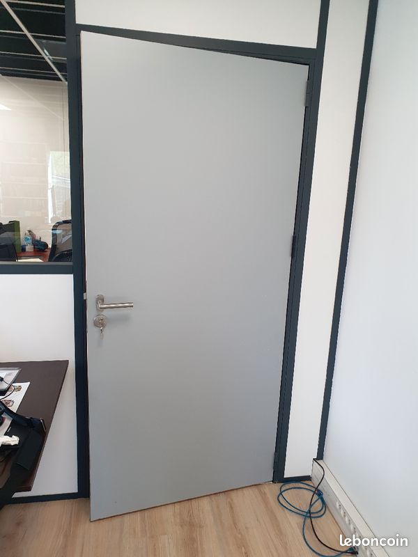 Portes de bureaux en bois grise 90 x 200 (image 2)
