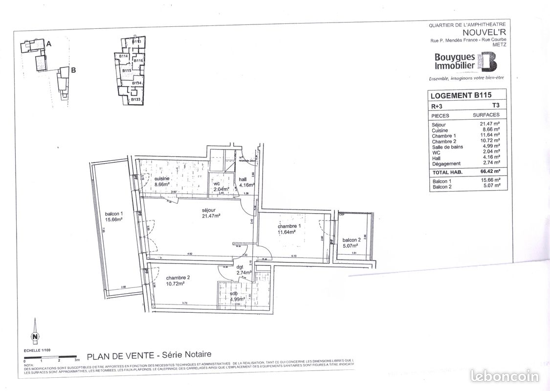 Appartement 3 pièces 66 m² · à Metz · 66,4 m² · 1 022 €