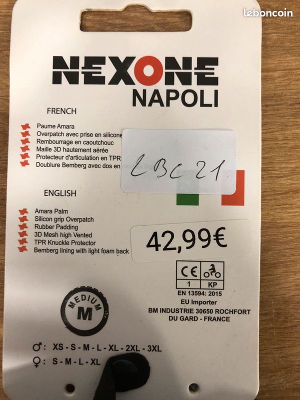 Gants Moto Nexone Napoli Noir/Blanc – Taille M – Neufs (image 3)