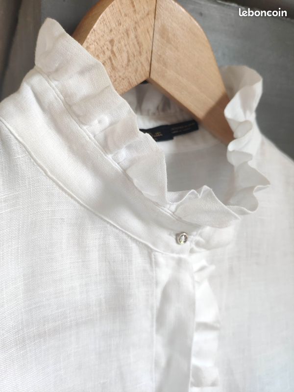 Chemise Massimo Dutti Femme - Taille 36, Couleur Blanche, Très Bon état Occasion