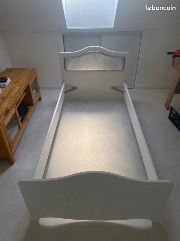 Lit 1 personne blanc (image 4)