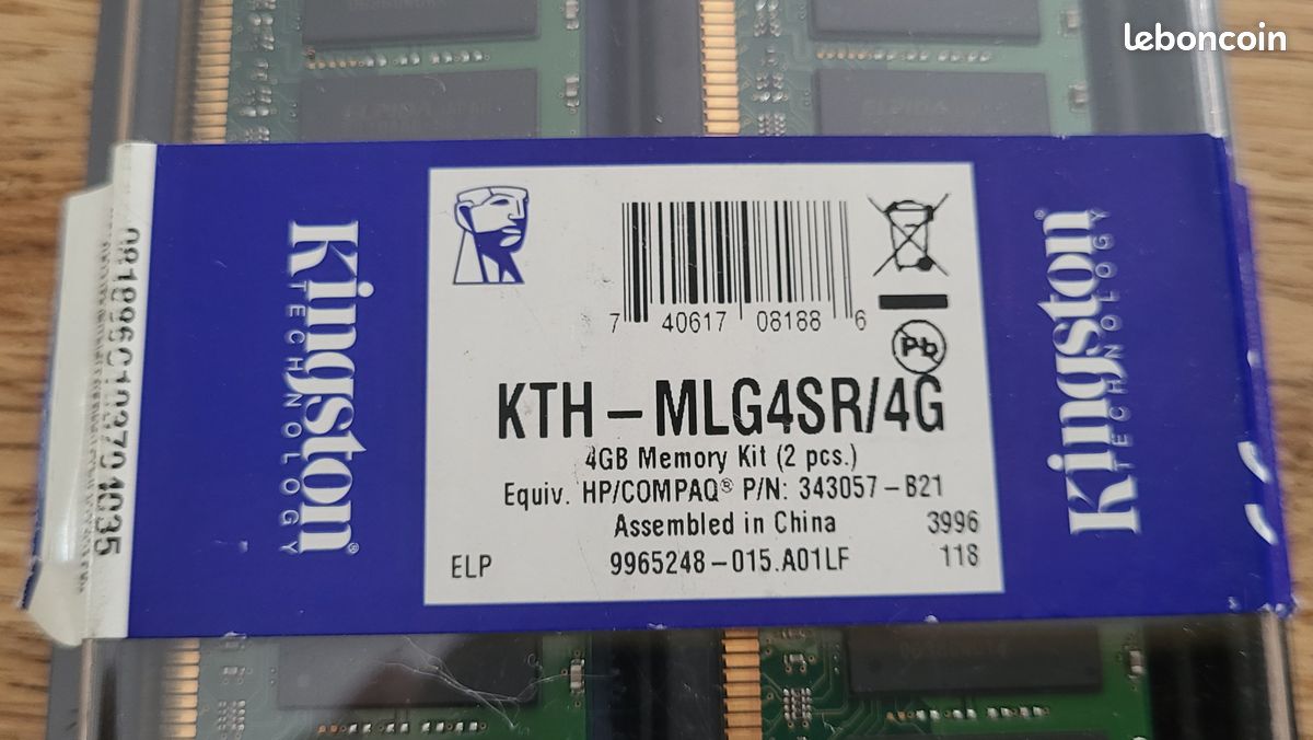 Barrette Mémoire RAM Kingston KTH-LJ8000/64, 64 Mo SDRAM 100 Broches, Pour Imprimante LaserJet 4050
