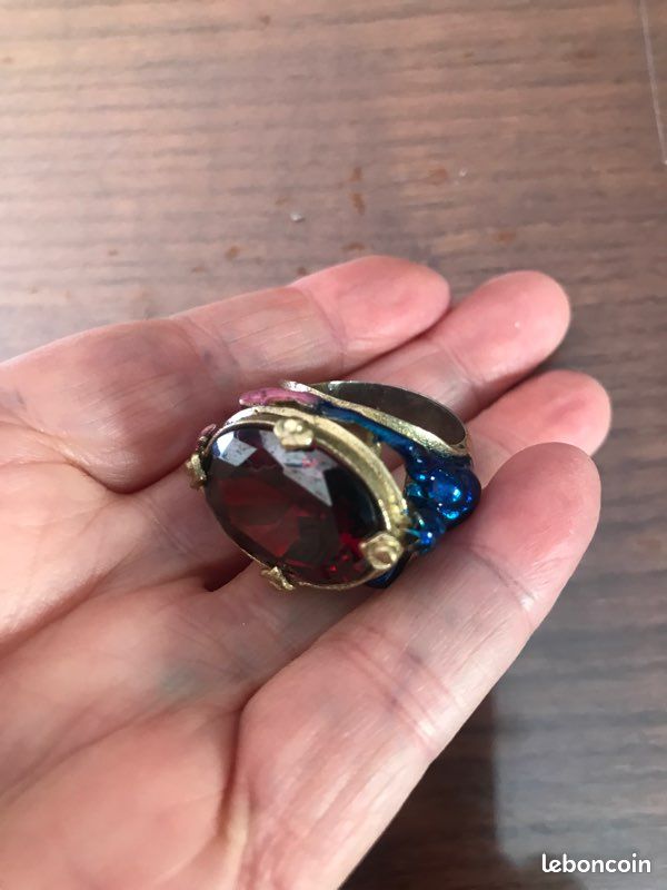 Bague En Argent Avec Pierre Rubis-Quartz 12x8 Mm - Taille 59-60 - Neuf Sans Emballage