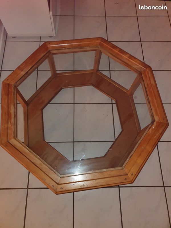 Table de jeu octogonale en Oak de la fin du 20e siècle - En vente sur France