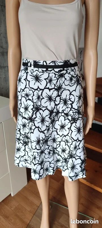 Lot De 2 Jupes Femme Next En Lin - Taille 10 - Vert Et Bleu - Occasion Très Bon état