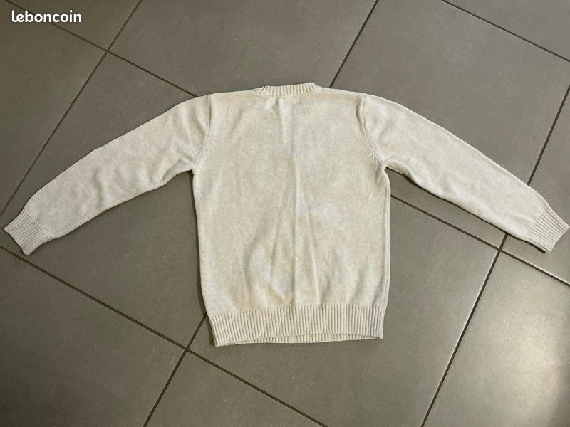 Pull beige H&M 8-10 ans cerf écharpe bonnet hiver Noël CAO74 (image 9)